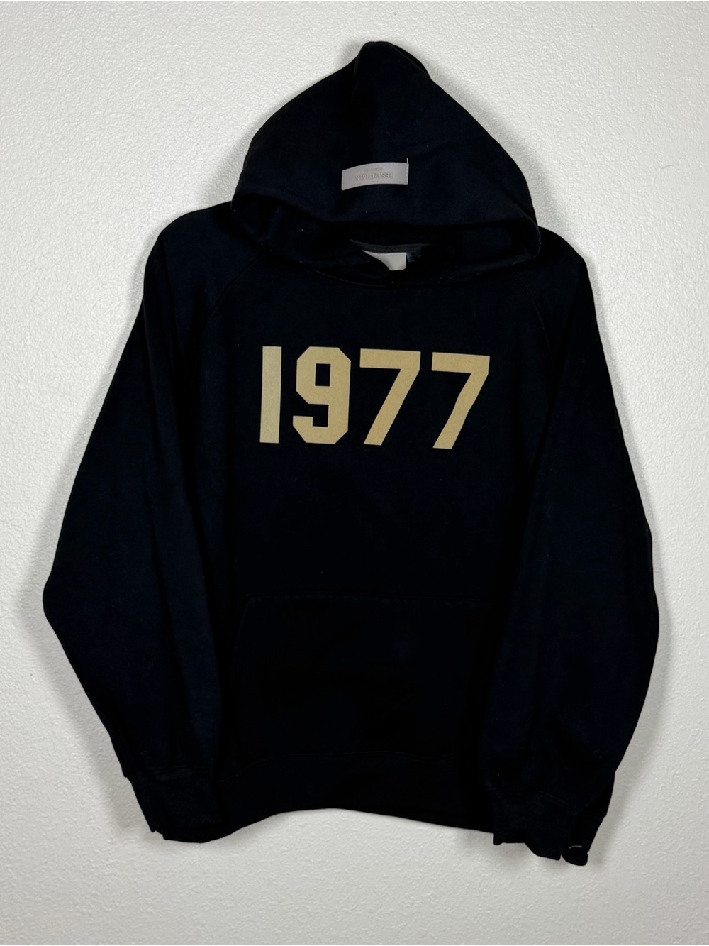 Essentials Fear of God Men’s M 1977 Black Fleece Lined Pullover Hoodie Luxury